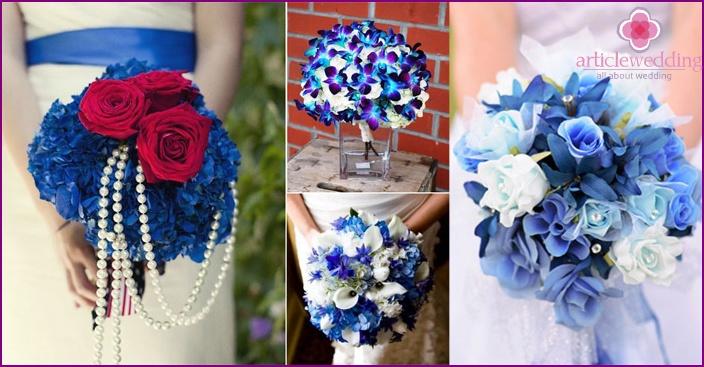 Blue flowers for the bride