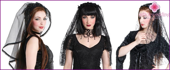 Openwork lace in a gothic wedding style.