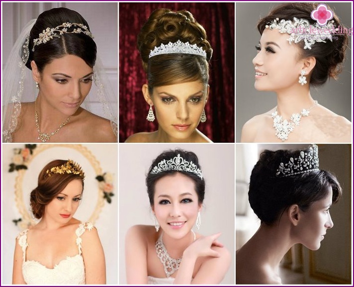 Tiara or diadem instead of veils