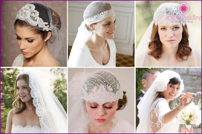 Modern veil with lace