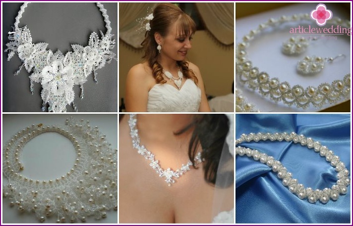 Beaded bride and groom necklace