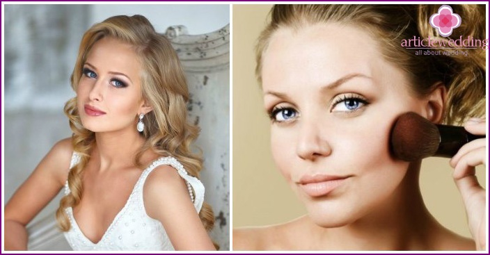 Auswahl von Blondinen für Hochzeits Make-up für blonde Mädchen