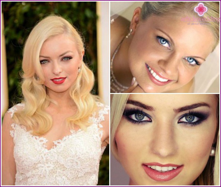 Make-up Blondinen mit blaugrauen Augen