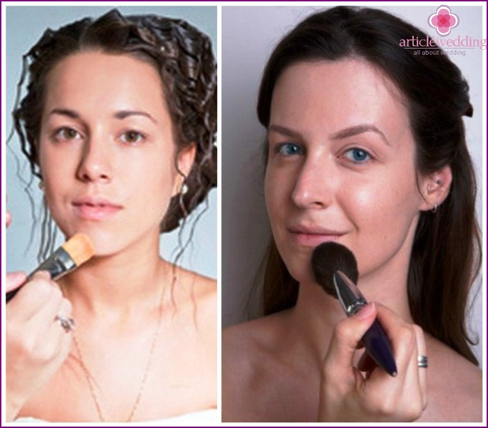 Bruiloftsmake-up voor grijze ogen: stapsgewijze foto's over de make-upinstructie voor de bruid