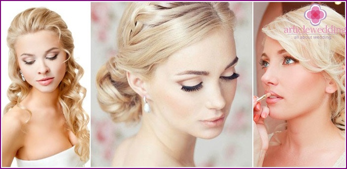 Bruiloft make-up voor blondines