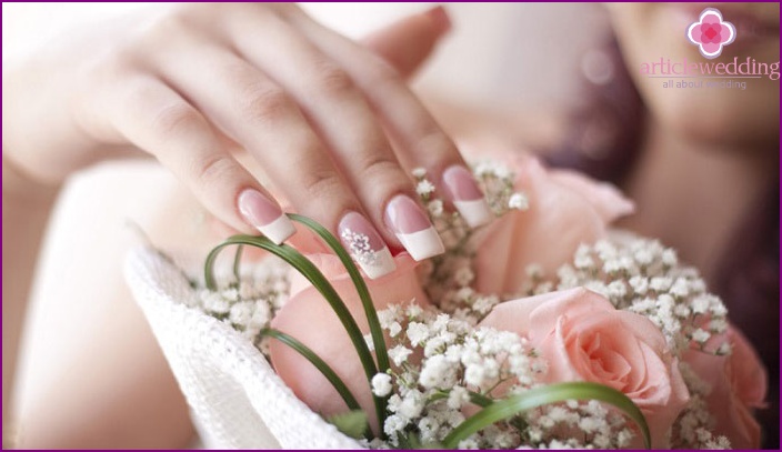 Beautiful wedding nail design at home