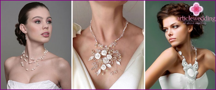 A combination of a wedding necklace and a bride's outfit
