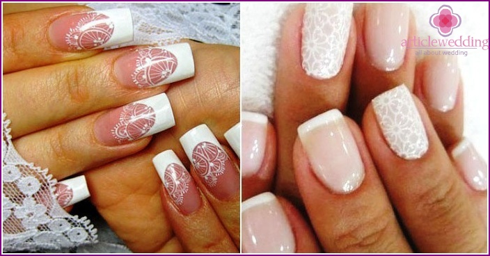 Lace painting on the nails