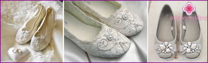 أحذية الباليه لحفل زفاف