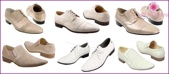 Férfi esküvői cipő: tippek a cipő színének és méretének kiválasztásához, fénykép
