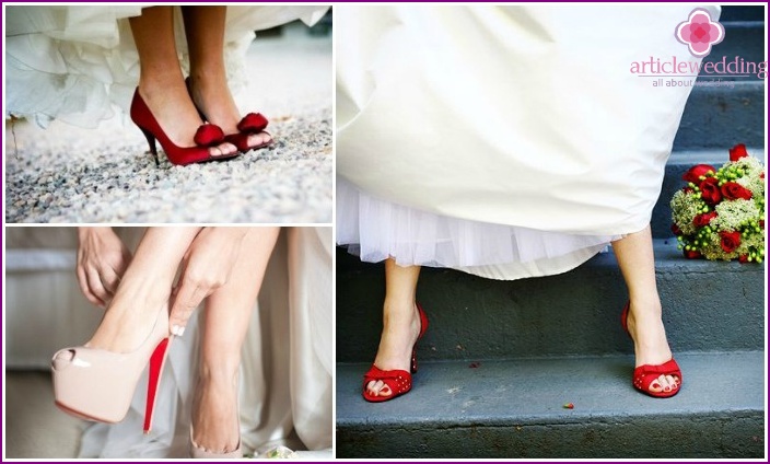 أحذية الزفاف الحمراء