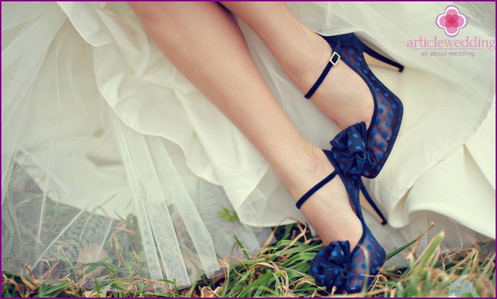 Blue polka dot shoes