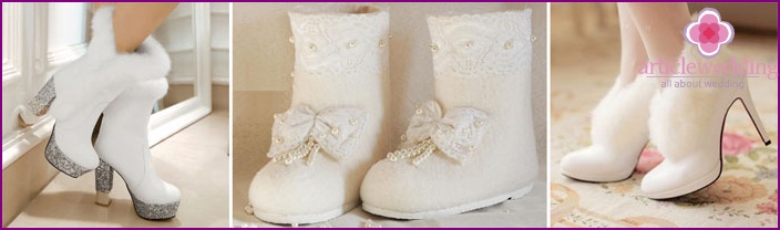 Fur boots and uggs for the bride