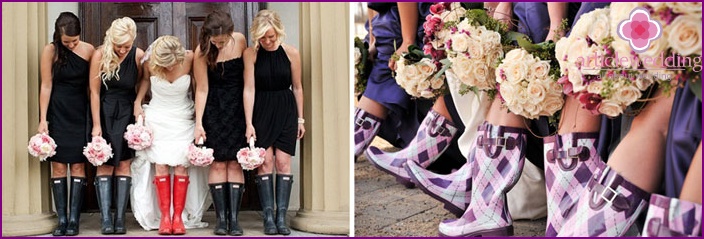 Bottes en caoutchouc pour la mariée