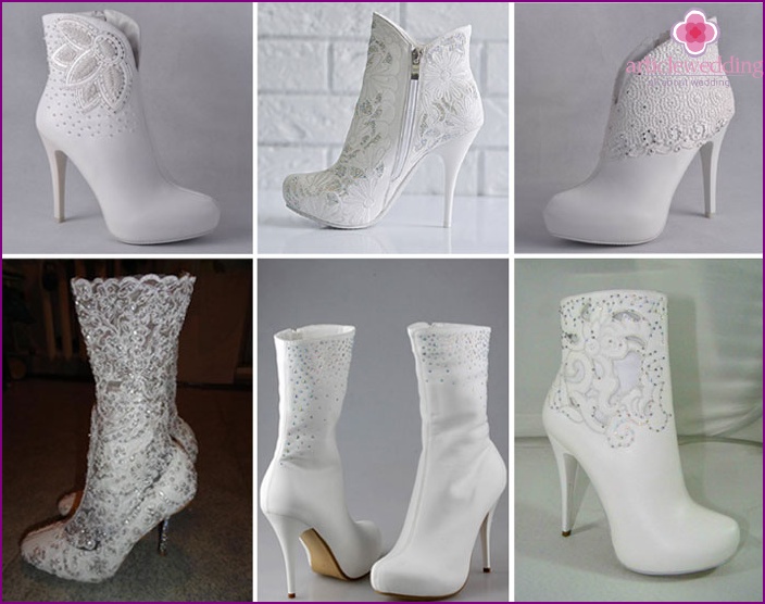 Wedding ankle boots with stones