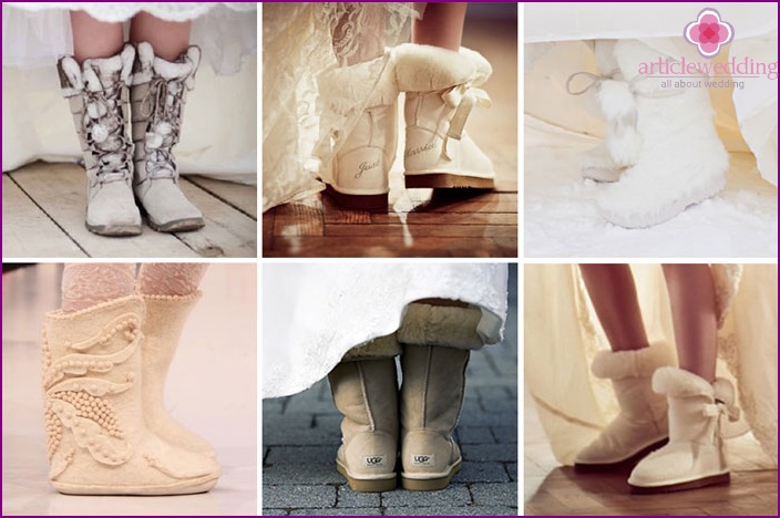 Botas de casamento de inverno