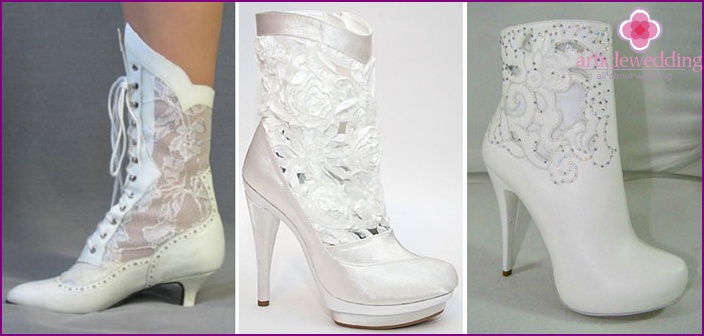 Boots for the bride for a wedding