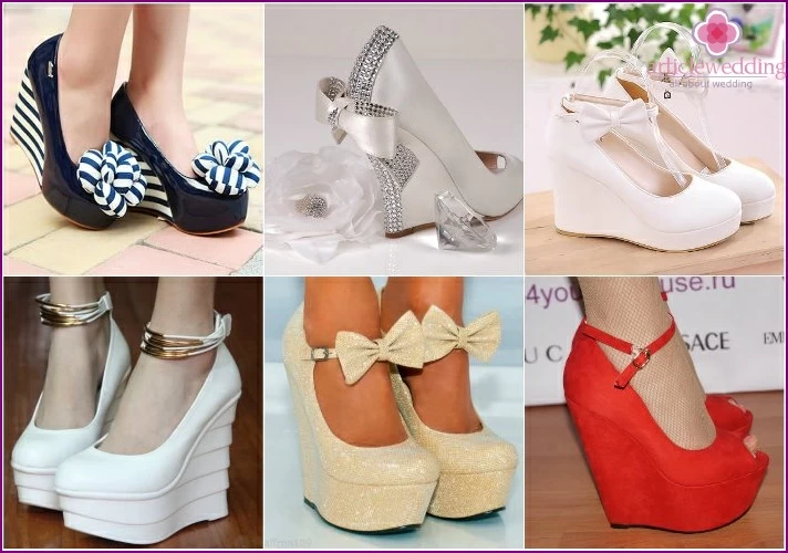 Wedge shoes for the bride