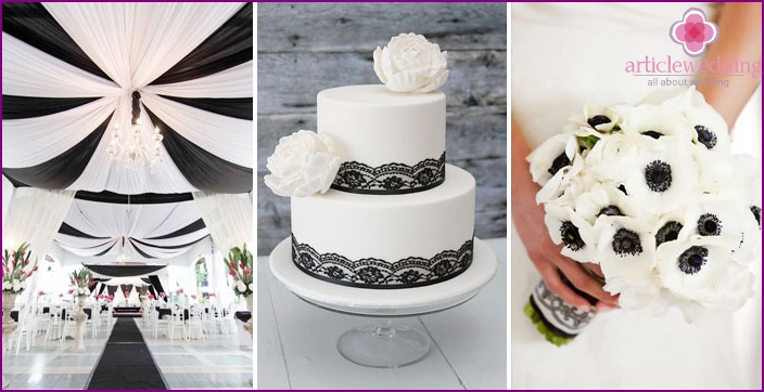 Wedding accessories in black and white