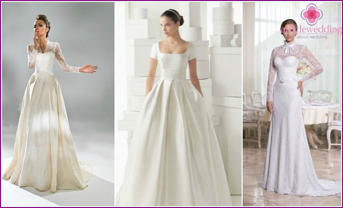 Models of wedding dresses with sleeves