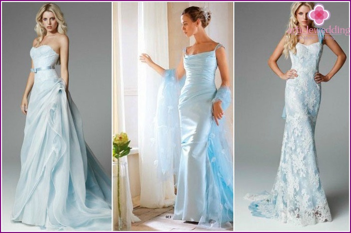 Brautkleider in Blautönen