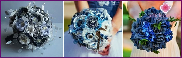 Bridal bouquet for a denim wedding