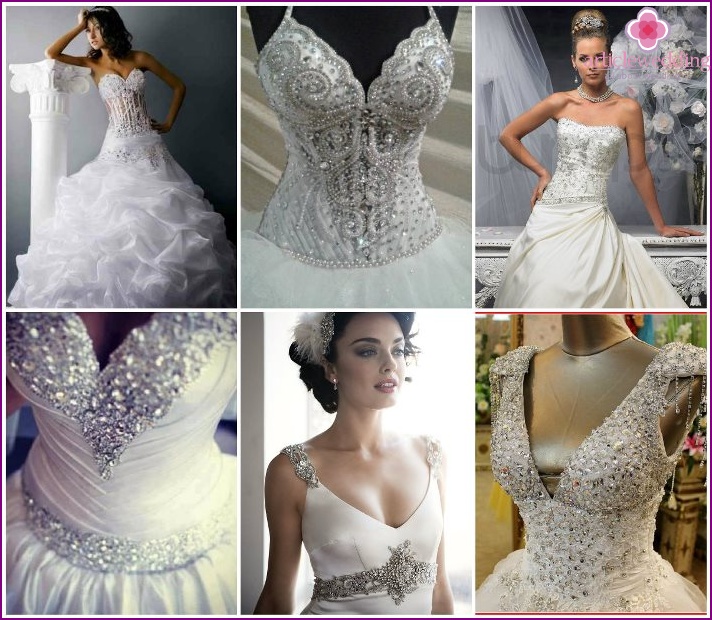 Swarovski stones on wedding dresses