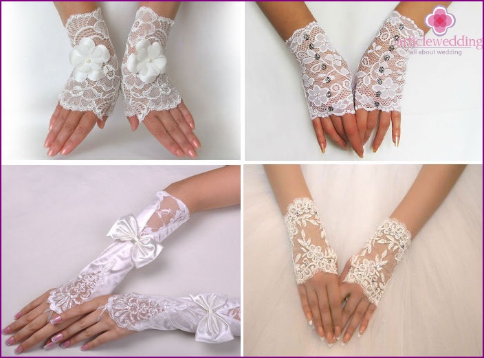 Fingerless wedding gloves