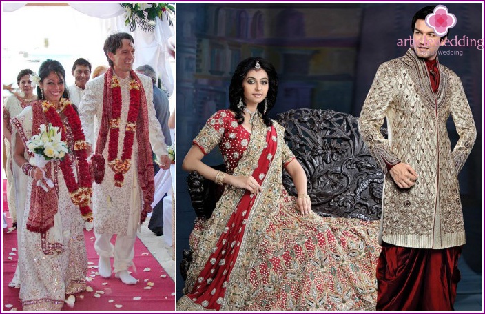 Indian newlyweds outfits