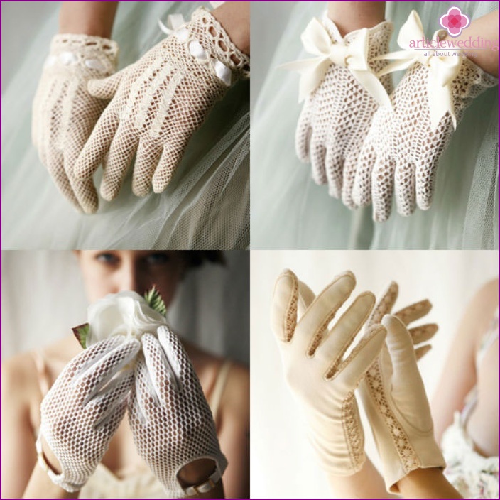 Korta handskar för bröllop