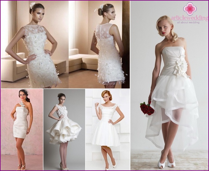 Collection of short wedding dresses