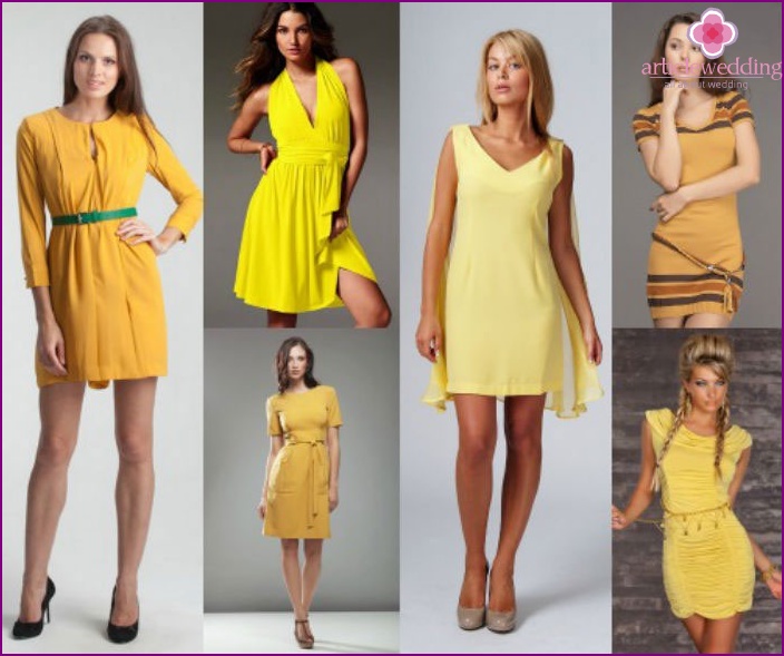 A yellow outfit is a great choice for a wedding day guest