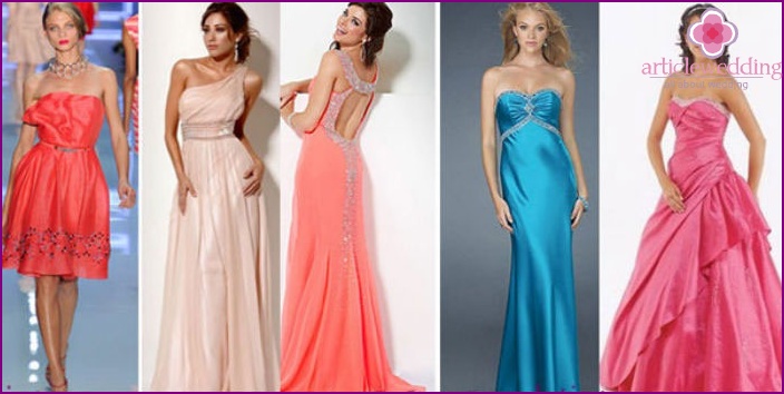 Stylish evening dresses for a wedding