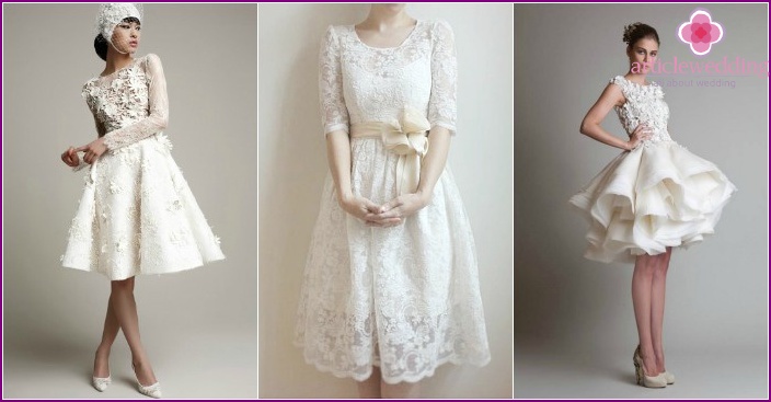 Short dresses with lace for the bride