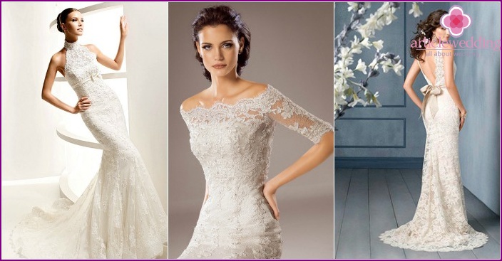 2015 Lace Skinny Wedding Dresses