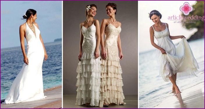 Dress for a beach wedding on thin straps