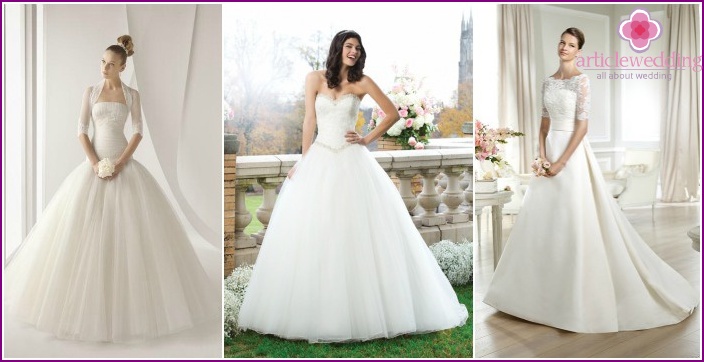 A selection of photos of lush wedding dresses on girls