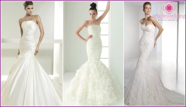 Photo of magnificent wedding dresses with a little mermaid skirt