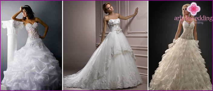 Lush wedding dresses for the bride and groom