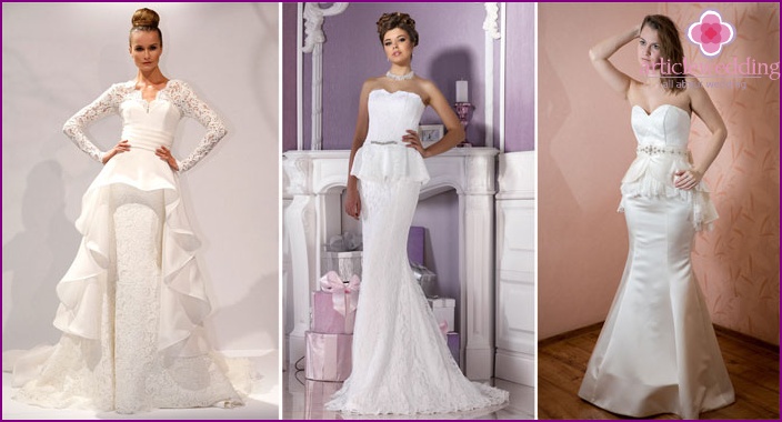 Fashionable style of peplum outfit for the bride