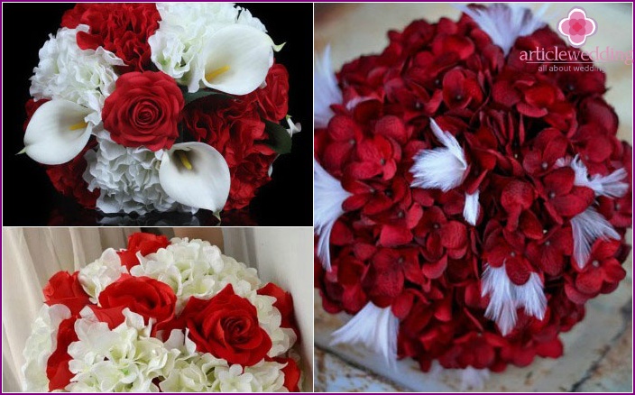 Hortensias dans un bouquet de mariée