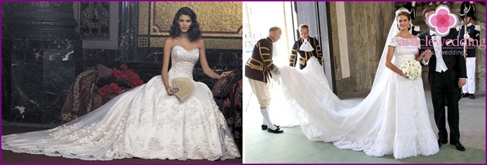 Királyi farok az esküvői ruházatban
