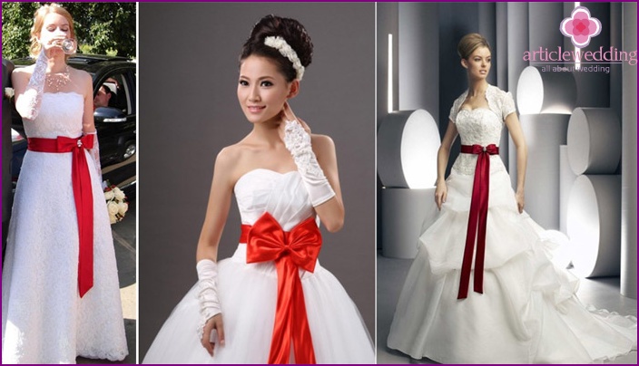 Wedding Dresses with Ribbon at the Waist
