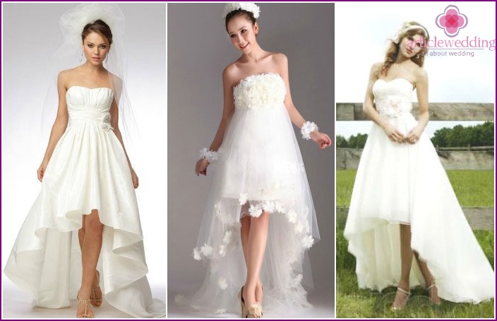 Lussen voor jurken van gemiddelde lengte voor een bruiloft