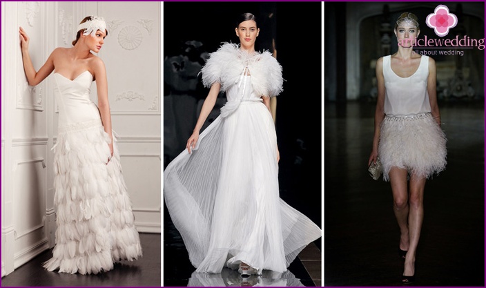 Wedding Dresses with Feathers