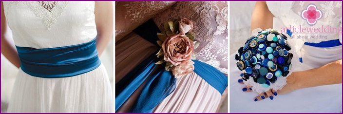 Saturated color accessories for the bride and groom