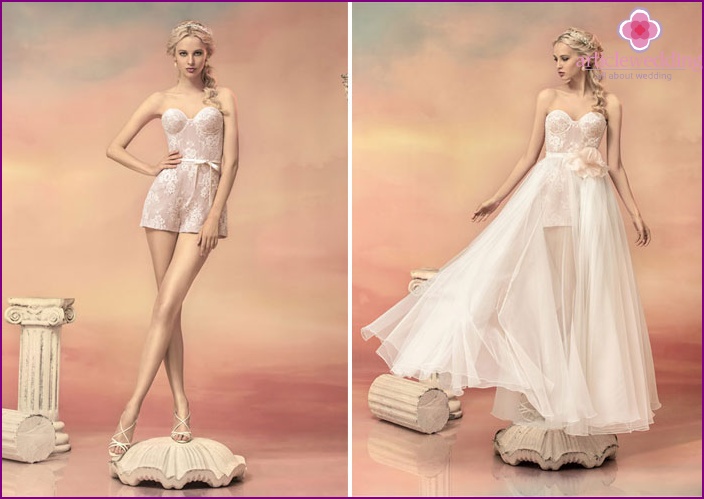 Foto av kjoler til bryllup med skjørt-tog