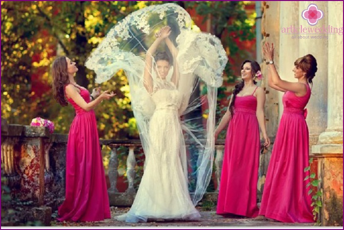 Raspberry image of bridesmaids