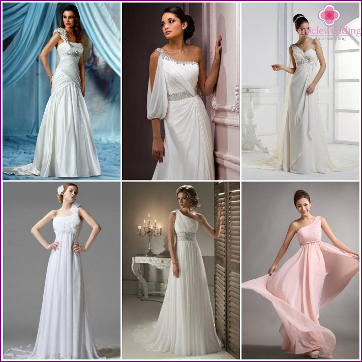 Wedding dresses with one strap