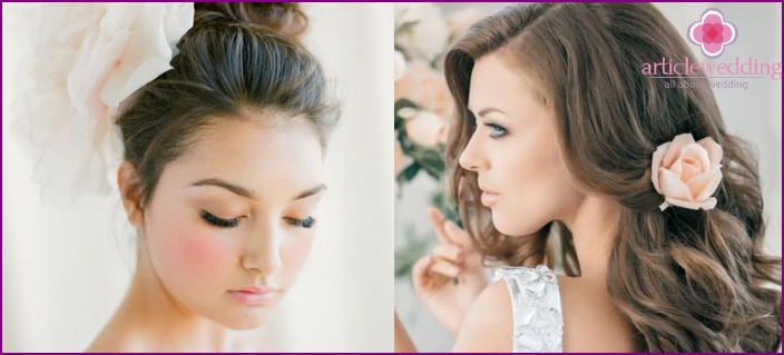 Wedding hairstyle with flower